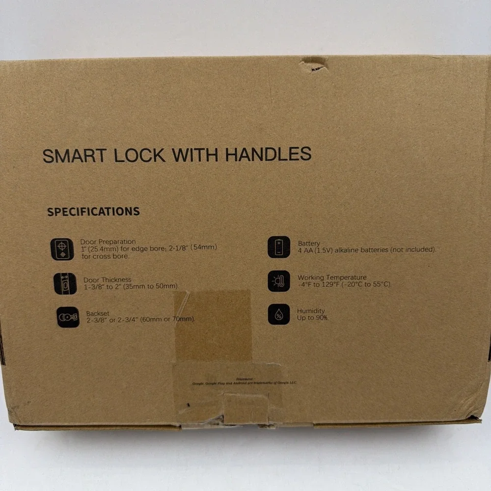 Veise Keyless Smart Lock With Handles Battery Operated Model VE017G-H - Silver